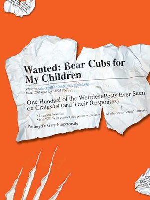 cover image of Wanted--Bear Cubs for My Children